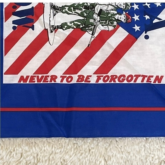 Vintage Military Bandana US Army P.O.W Blue USA Made New with Tag NOS - Picture 7 of 7